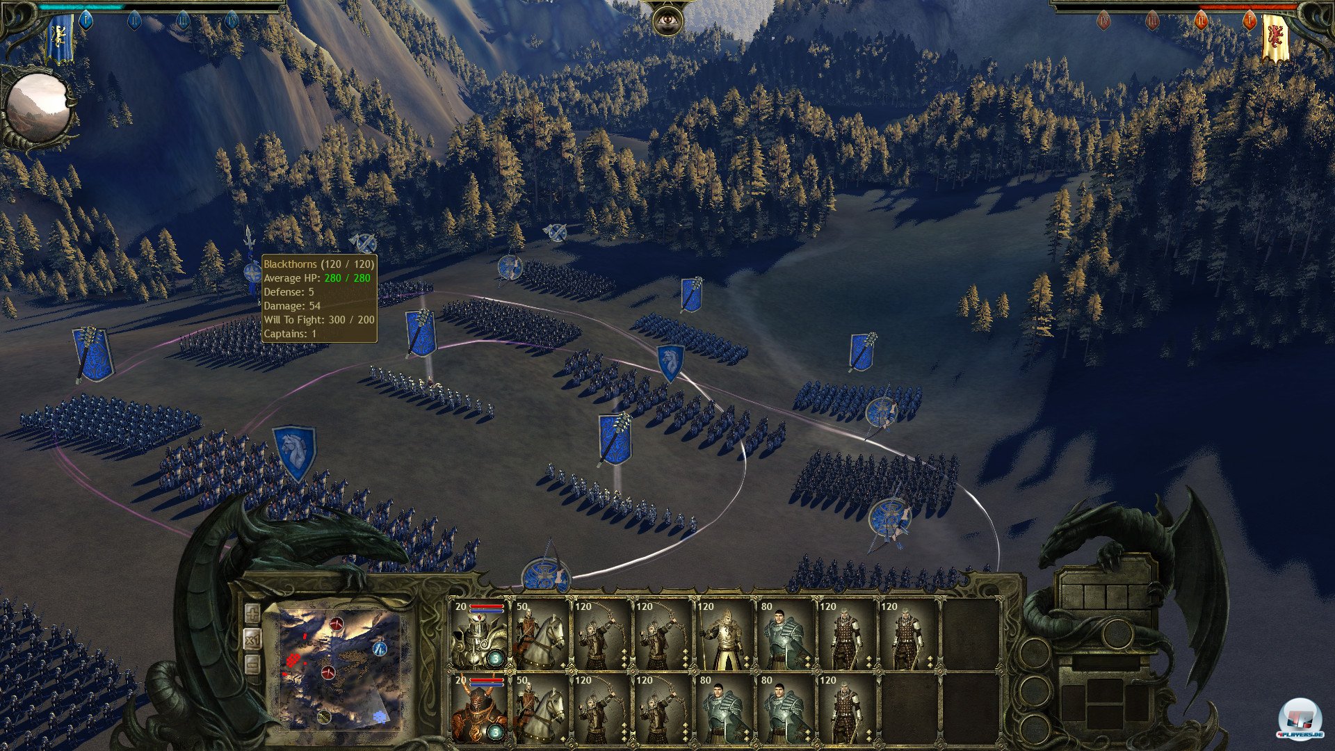 Auch wenn die Schlachten äußerlich  an Total War erinnnern, laufen sie doch wenig taktisch ab. 