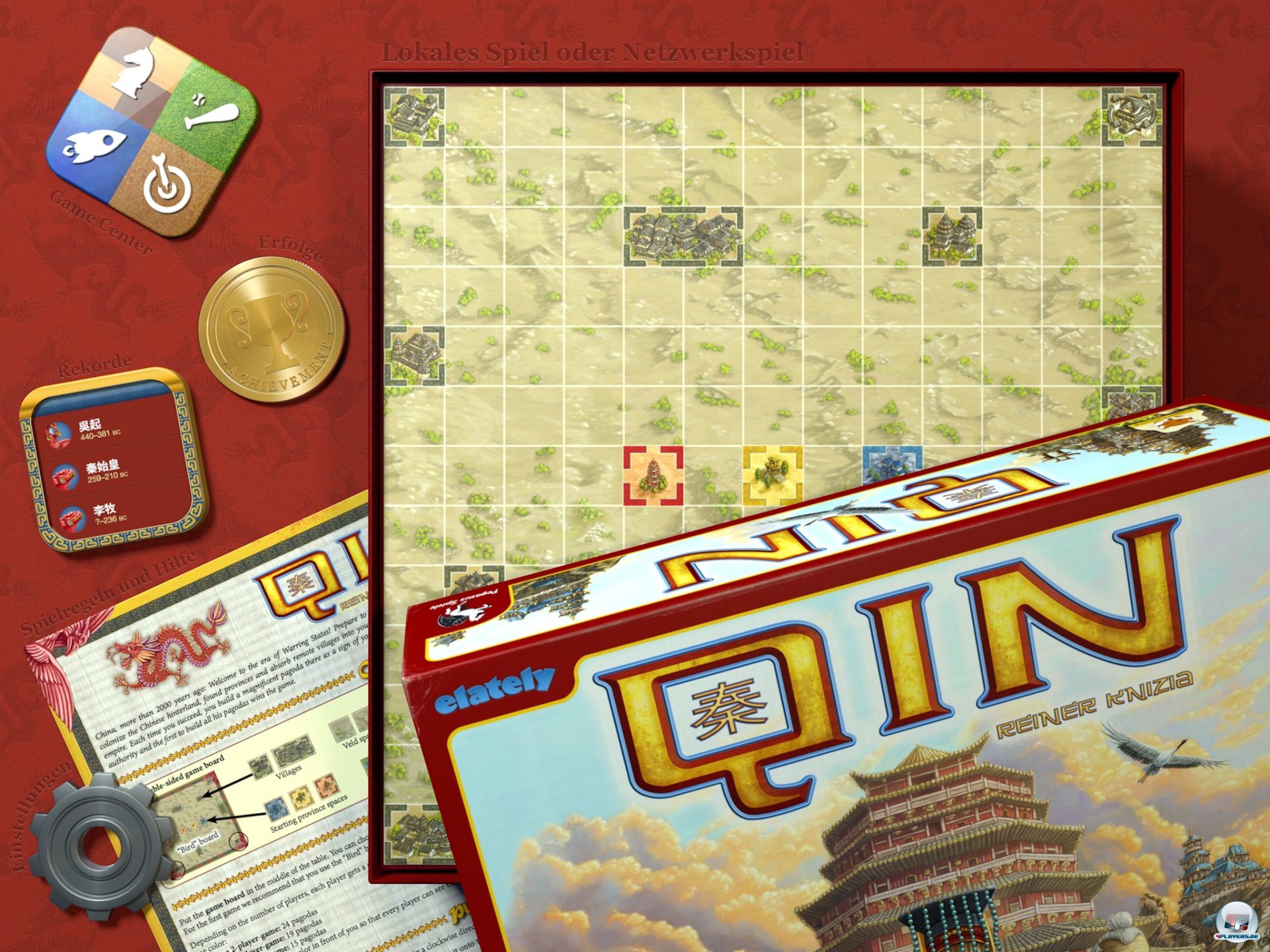 Zeitgleich zum Brettspiel erschien Qin von Reiner Knizia auch als digitales Spiel für iOS.