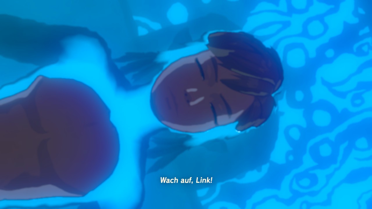 Auch wenn das blaue Blubberwasser wirklich gemütlich aussieht, heißt es für Link raus aus den Federn und Hyrule retten. Quelle: Nintendo