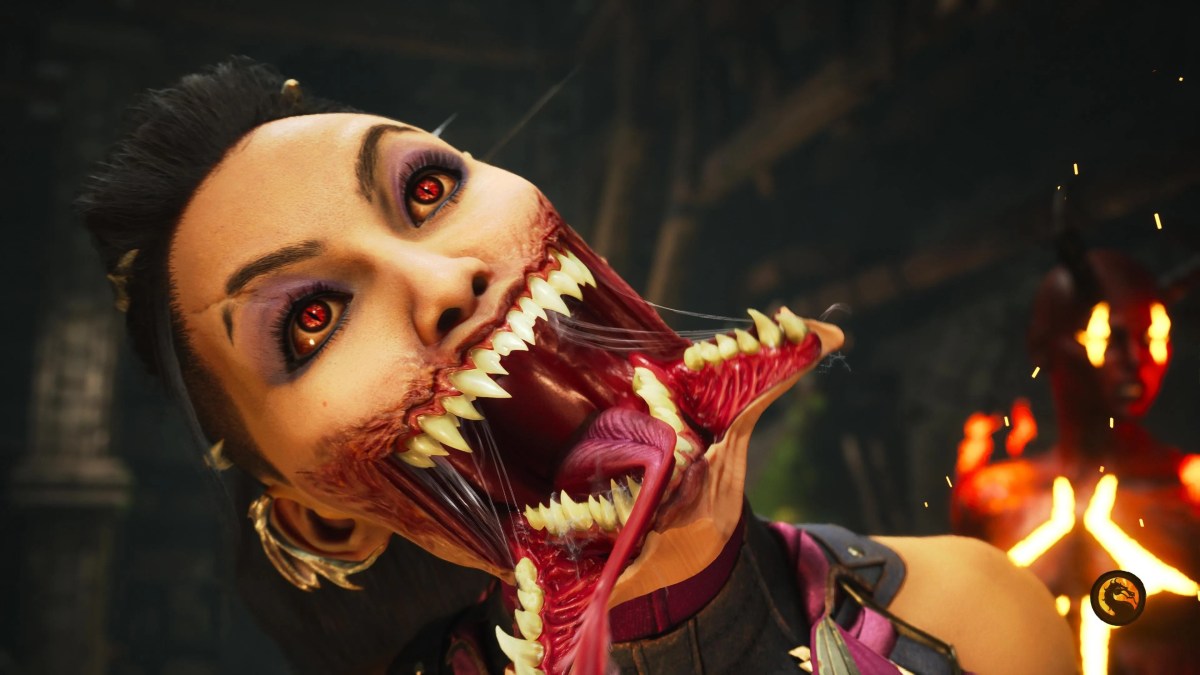 Mileena zeigt auch in Mortal Kombat 1 ihr bezauberndstes Lächeln.