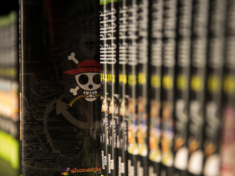 Buchrücken der französischen Versionen der One Piece-Mangabände