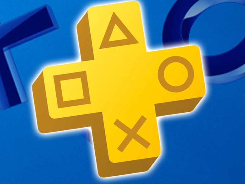 Zu sehen ist das gelbe Steuerkreuz des PlayStation Plus Logos mit den jeweiligen vier bekannten Buttons des Controllers.