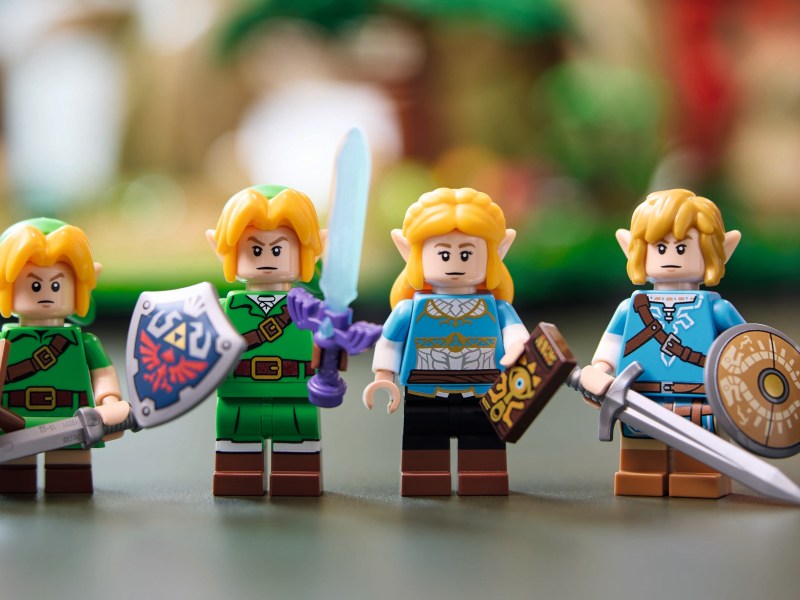 Drei Links und eine Zelda sind Teil des Deku Baum-Sets.