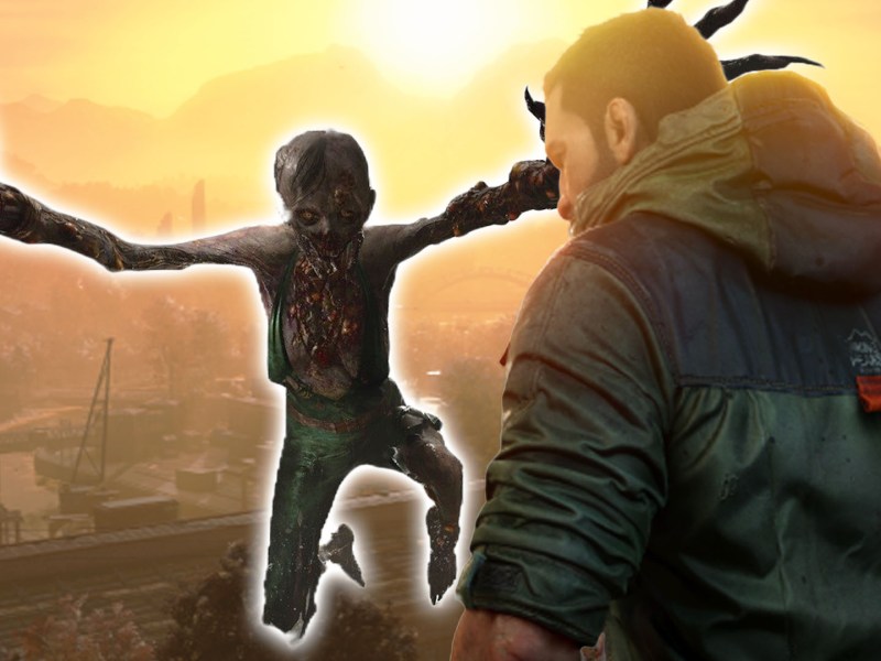 Screenshot aus Dying Light: The Beast. Zu sehen sind Protagonist Crane und ein Zombie.