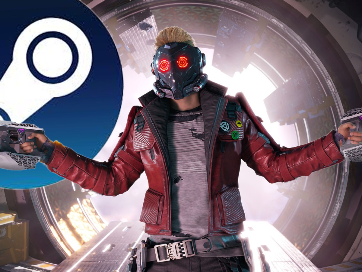 Screenshot aus Marvel's Guardians of the Galaxy. Zu sehen ist Protagonist Peter Quill alias Star-Lord.