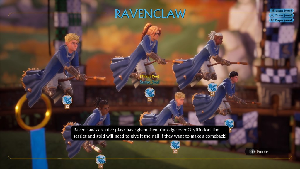 Teamaufstellung Ravenclaw in Harry Potter: Quidditch Champions