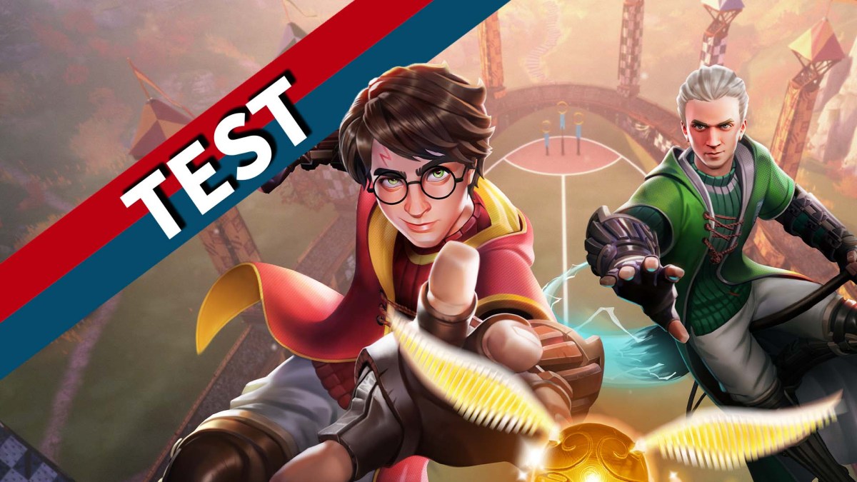 Harry Potter und Draco Malfoy jagen den Schnatz in Quidditch Champions