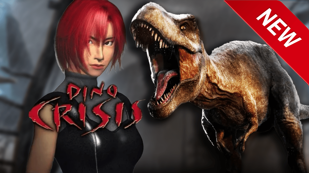 Bildmontage, in deren Zentrum zwei große Frauen stehen: Die (menschliche) Heldin Regina aus Dino Crisis, die (tierische) Heldin Roberta Rex aus Jurassic Park & World.