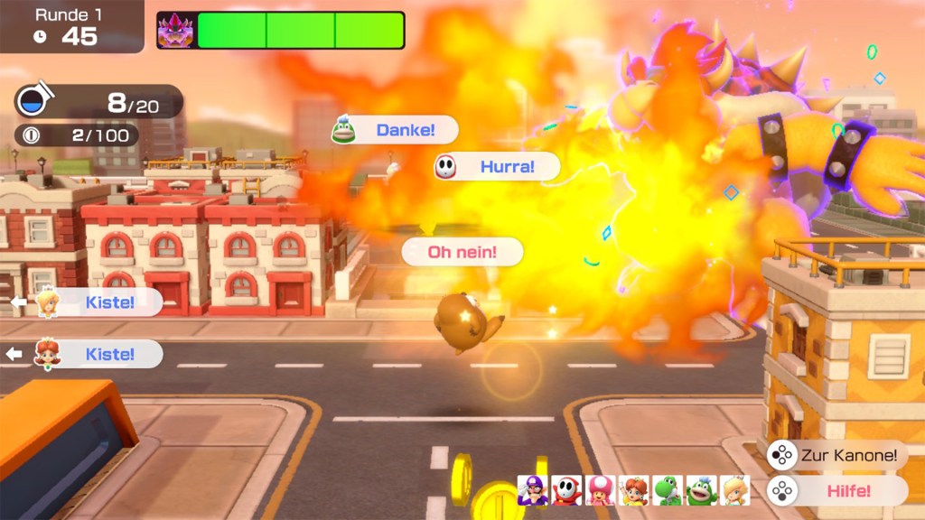 Screenshot vom Modus Bowser-Bombenteam in Super Mario Party Jamboree