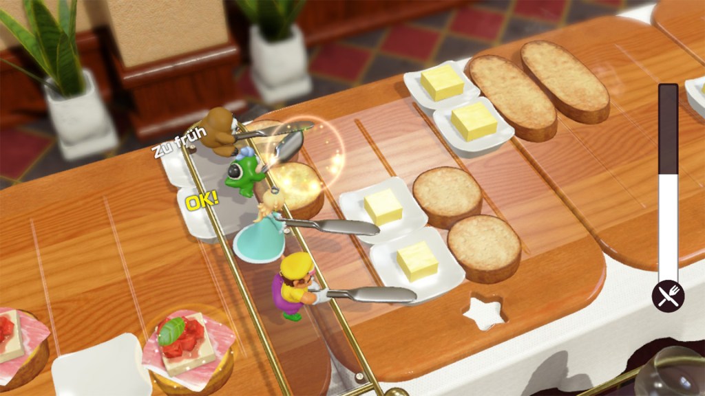 Screenshot aus dem Modus Rhythmus-Küche in Super Mario Party Jamboree