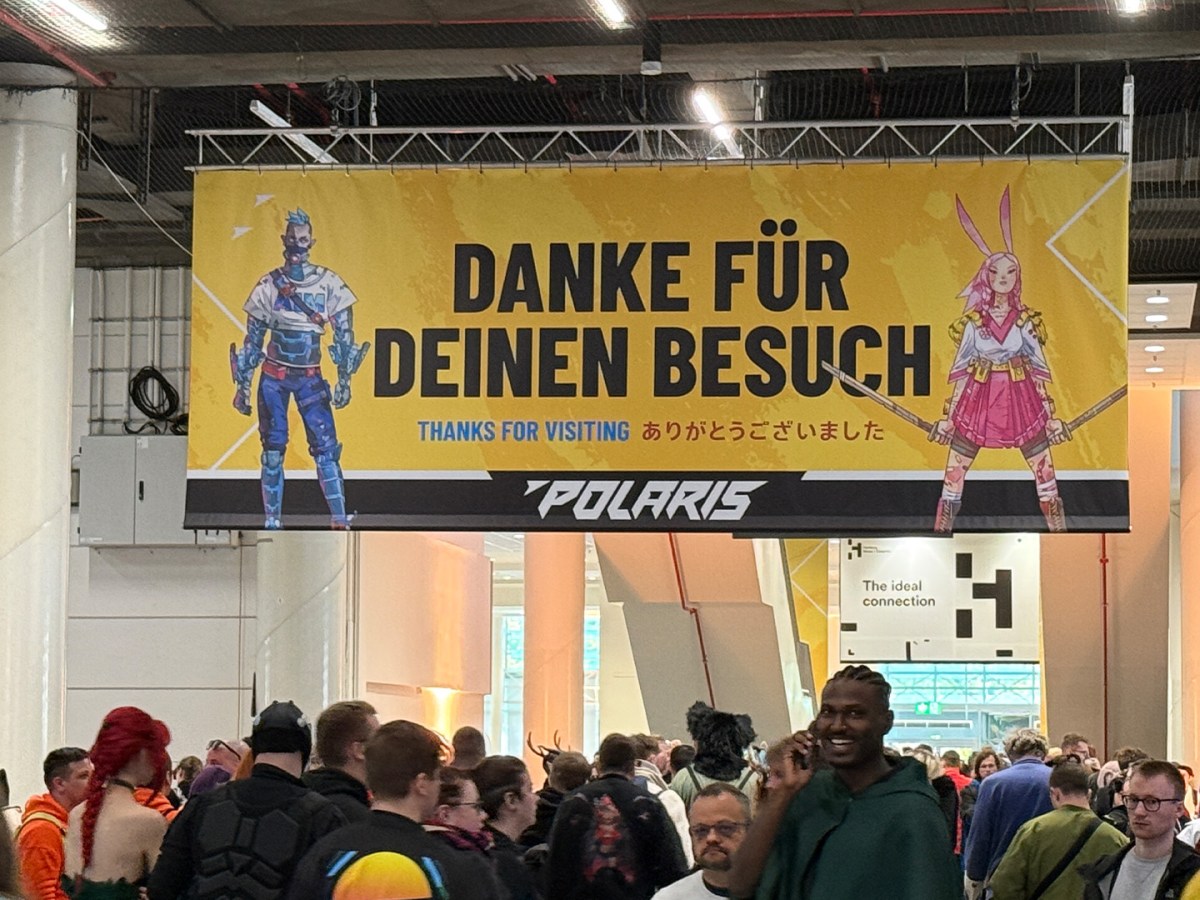 Bild eines Banners auf der Polaris 2024 mit der Aufschrift "Danke für deinen Besuch"