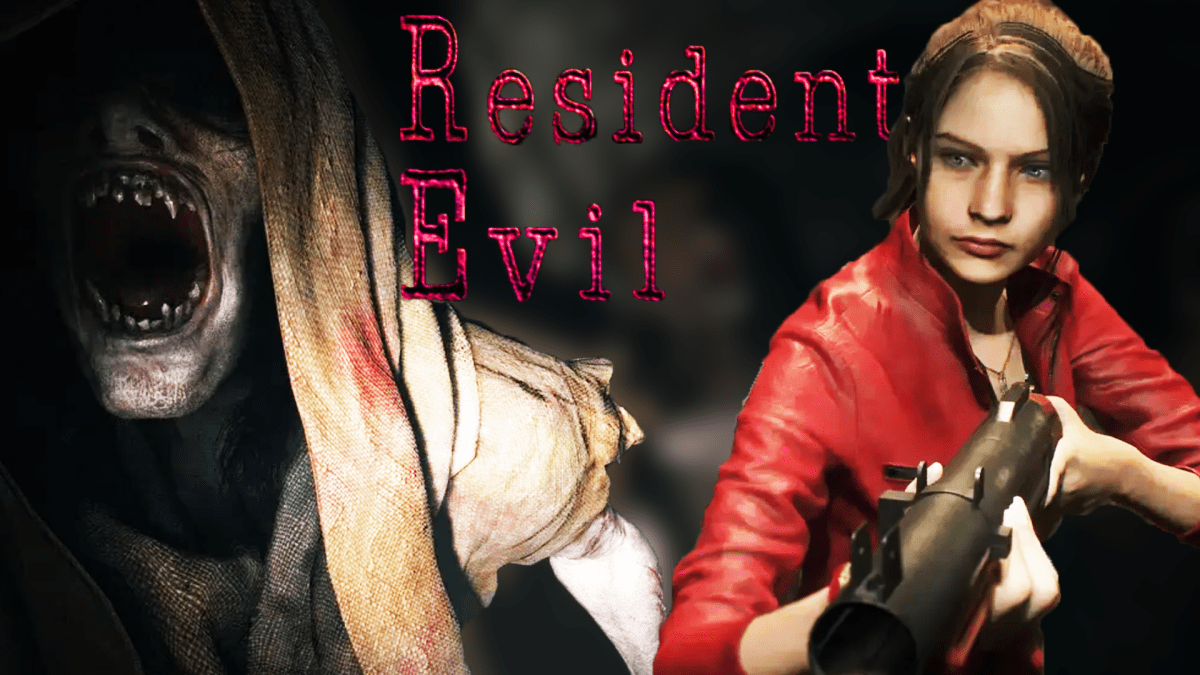 Eine Bildmontage, die den fiktionalen Charakter Claire Redfield aus den Resident Evil-Spielen zeigt - und die untoten Gegner aus Resident Evil 8.