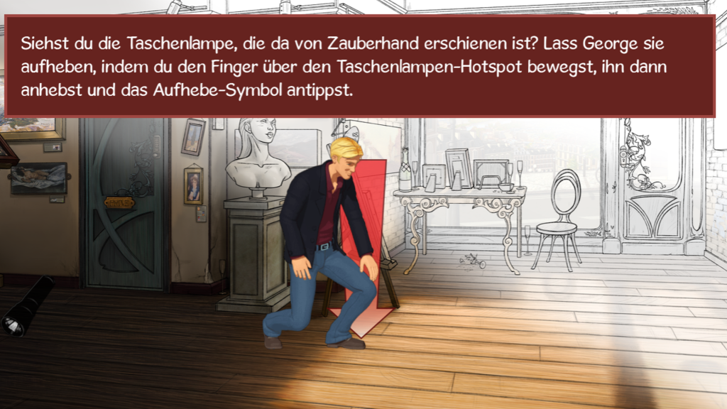 Eine Screenshot aus dem Spiel Baphomets Fluch 5 für Android Mobile.