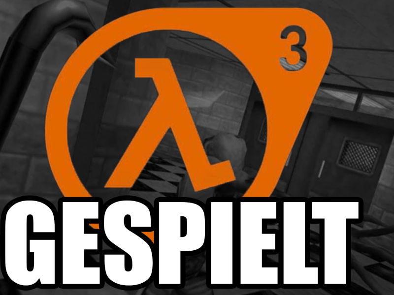 Eine Bildmontage, die ein Logo zu Half-Life 3 zeigt.