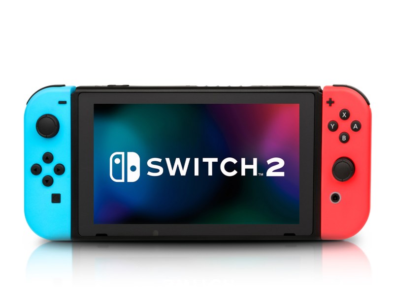 Nintendo Switch-Konsole mit einem mÃ¶glichen Logo der Nintendo Switch 2 (Symbolbild)