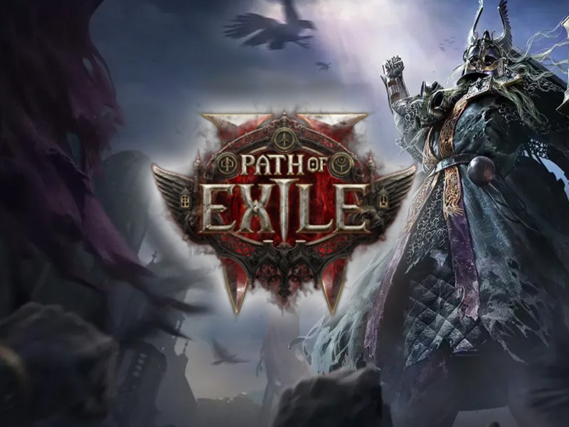 Bild zu Path of Exile 2 mit Logo und epischem Charakter aus dem Spiel