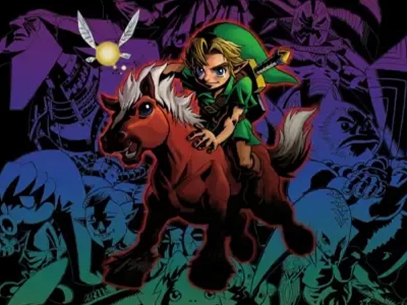 Bild von Link aus Majora's Mask mit Epona und Navi