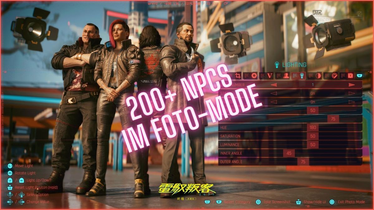 Eine neue Mod machts MÃ¶glich: Ãœber 200 NPCs im Foto-Modus von Cyberpunk 2077.