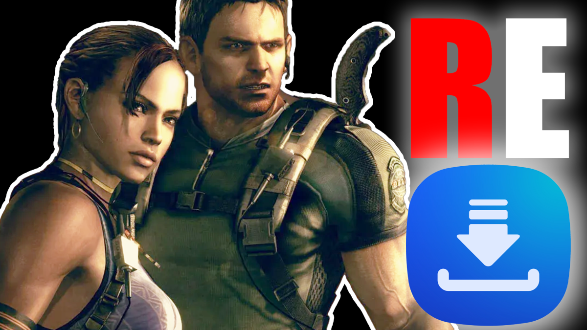 Eine Bildmontage, die Chris Redfield und Sheva Alomar aus Resident Evil 5 zeigt.