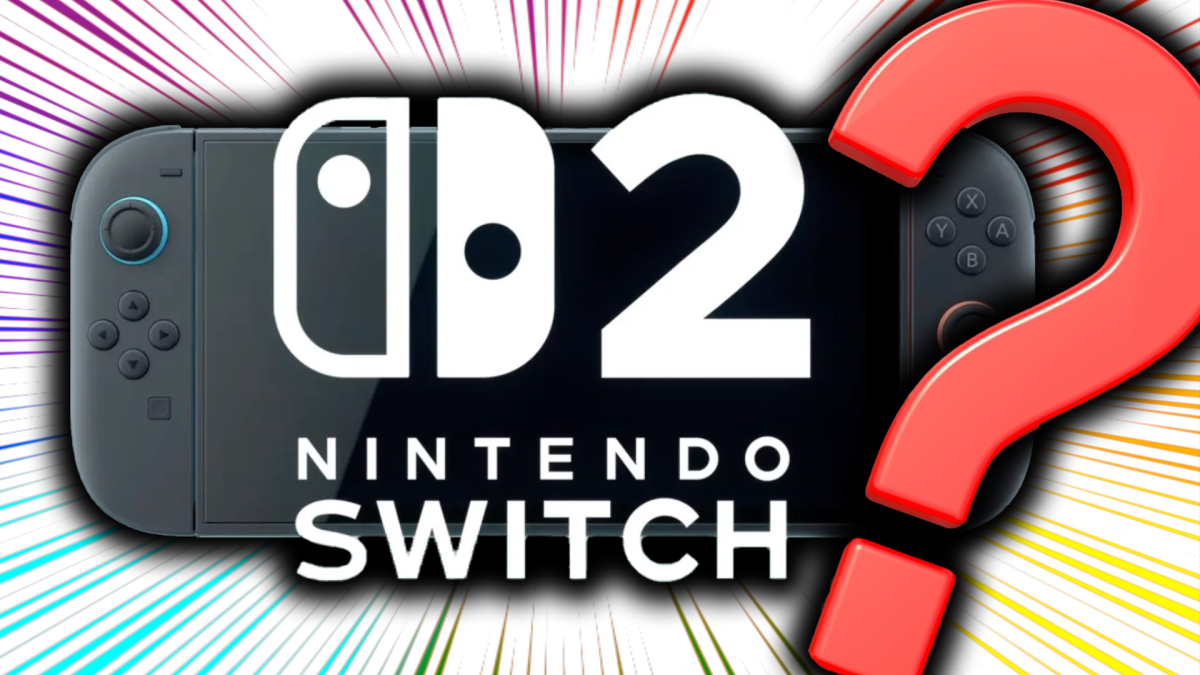 Eine Bildmontage, welche die Nintendo Switch 2 und ein Fragezeichen abbildet.