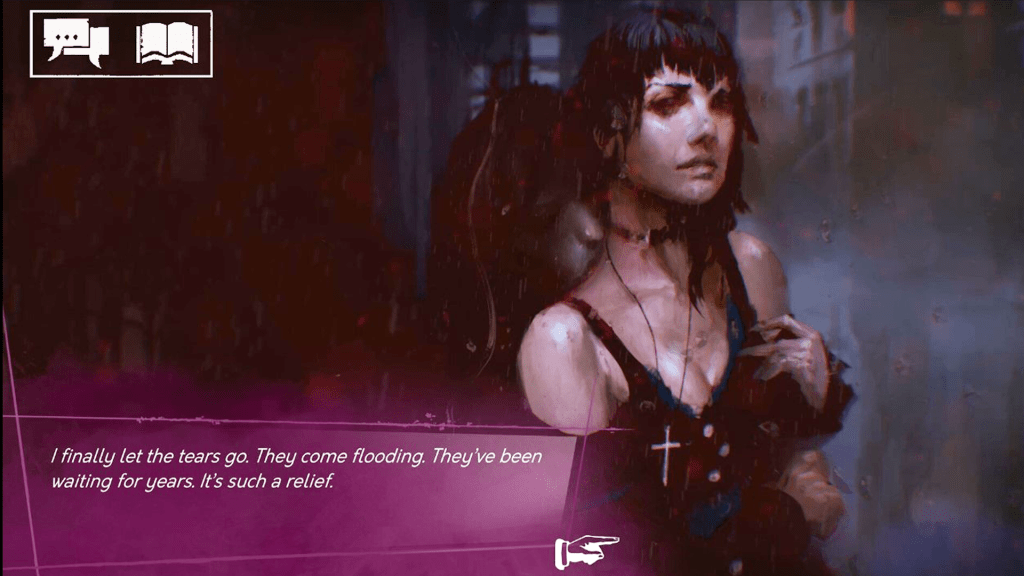 Ein Screenshot aus der Visual Novel Vampire: The Masquerade - Shadows of New York.